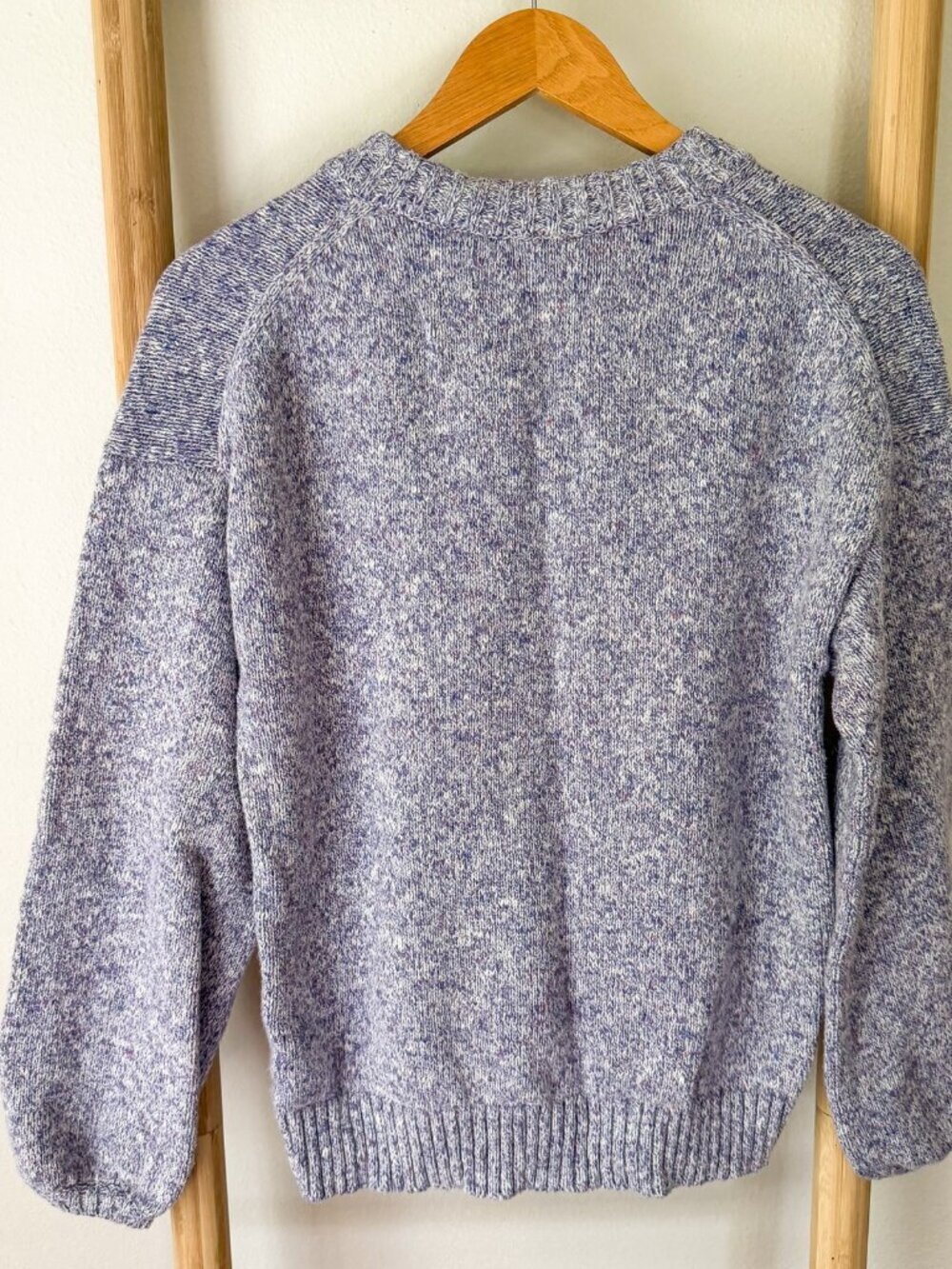 J.Crew Purple Marled Knit Sweater Crewneck Cozy Classic Pullover Women’s Large - Picture 6 of 8